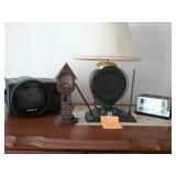 RCA, lamp, clock and sony