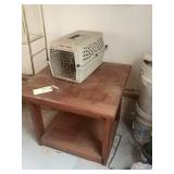 Table w/ cat carrier