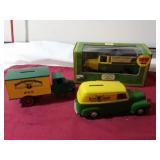 Two John Deere truck banks and John Deere die