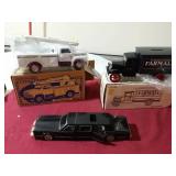 Toy limo, Farmall truck bank and Delaware