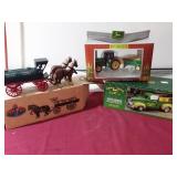 Amoco horses and tank wagon bank, John Deere salt