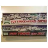 2006 Hess toy truck with helicopter, 2010 Hess