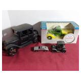 1937 Chevrolet  bank,  metal car, two small  cars