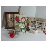 Embroidery  picture, paper  Apple bag,   Simpler
