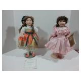 Dolls with stands   Gretel   and doll in pink