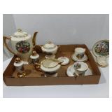 Victoria tea pitcher,  salt an pepper, cup and