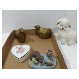 Misc box lamb,  birds, racoon  and heart box