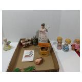 Figurines  lady, children praying and animals