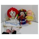 Raggedy Ann,  Oriental and Kewpie Doll