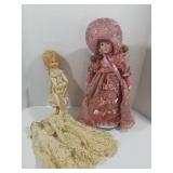 2 antique dolls