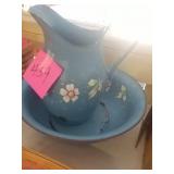 Old wash bowl with pitcher