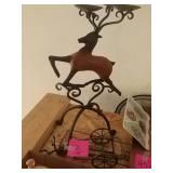 Wine bottle holder and stag candle holder