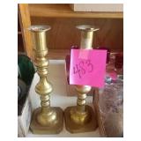 2 brass candle stick holders