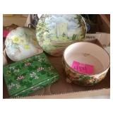Plate and decor bowl lot with jewelry box