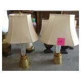 2 lamps different size shades
