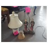 2 oriental lamps. Only one has shade