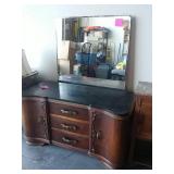 Marble top dresser with mirror