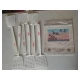 (6) Atlantic Oil fly swatters and Milford