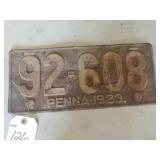 Old Pennsylvania license plate