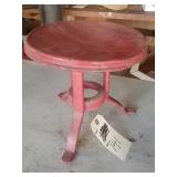 red metal stool