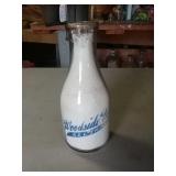 Woodside farm milk bottle