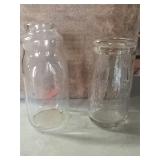 (2) half pint milk bottles. Cloverland and