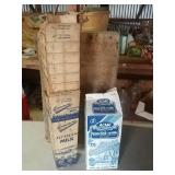 (8) Larrimore Dairy milk cartons and one ACME 100
