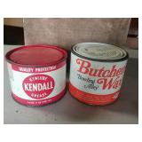 (2) cans. Kendall grease and Butchers Wax