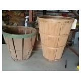 2 wooden baskets. 1- 
15" diameter 13" tall, 1-