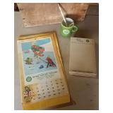 Milford Fertilizer calander, pads, coffee mug