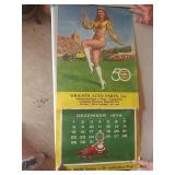 Wrights Auto Parts pin up girl calander