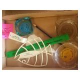 Ashtray, ruler and pencils