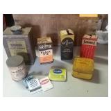 Oil dye, and metal tins