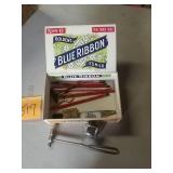 Goldens blue ribbon cigar box with pencils and