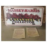 Massey Harris license plate and decals
