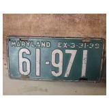 Old Maryland license plate