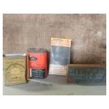 Atlantic oil embossing stamp and tins