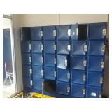 Blue Brunswick lockers. 30 lockers. 90x 76x22