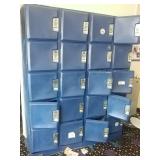 Blue Brunswick lockers. 22 total. 5