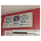 Light up menu board 51"x5"x22"