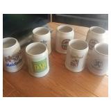 Beer steins and shot glasses