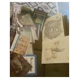 Boat pictures, map of a city and soldier