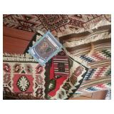 3 small Indian rugs with 2 books and small dream