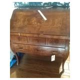 European rococo style slant front desk. Missing