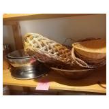 Wicker baskets and strainer