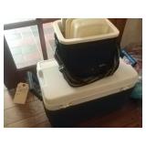 Ice cheat and cooler with containers