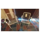 2 small wire chairs