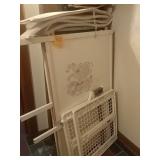 Baby gate, and old crib with mattress