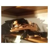 Wood hangers with shoe shine brushes