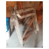 2 wood saw horses
